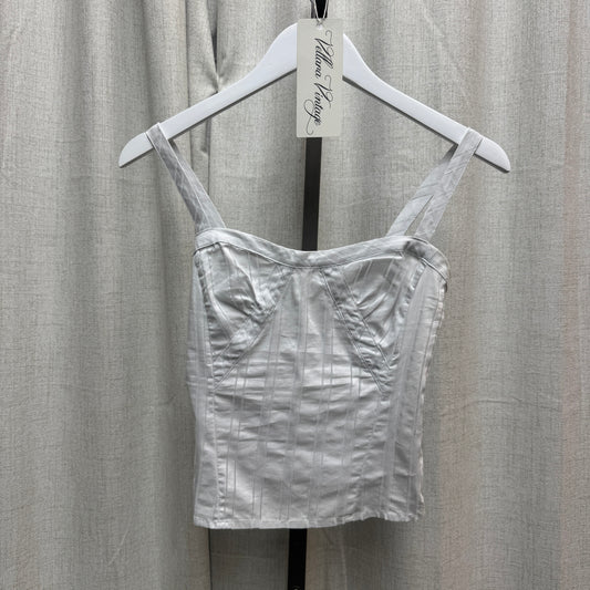 White Pinstripe Tank Top