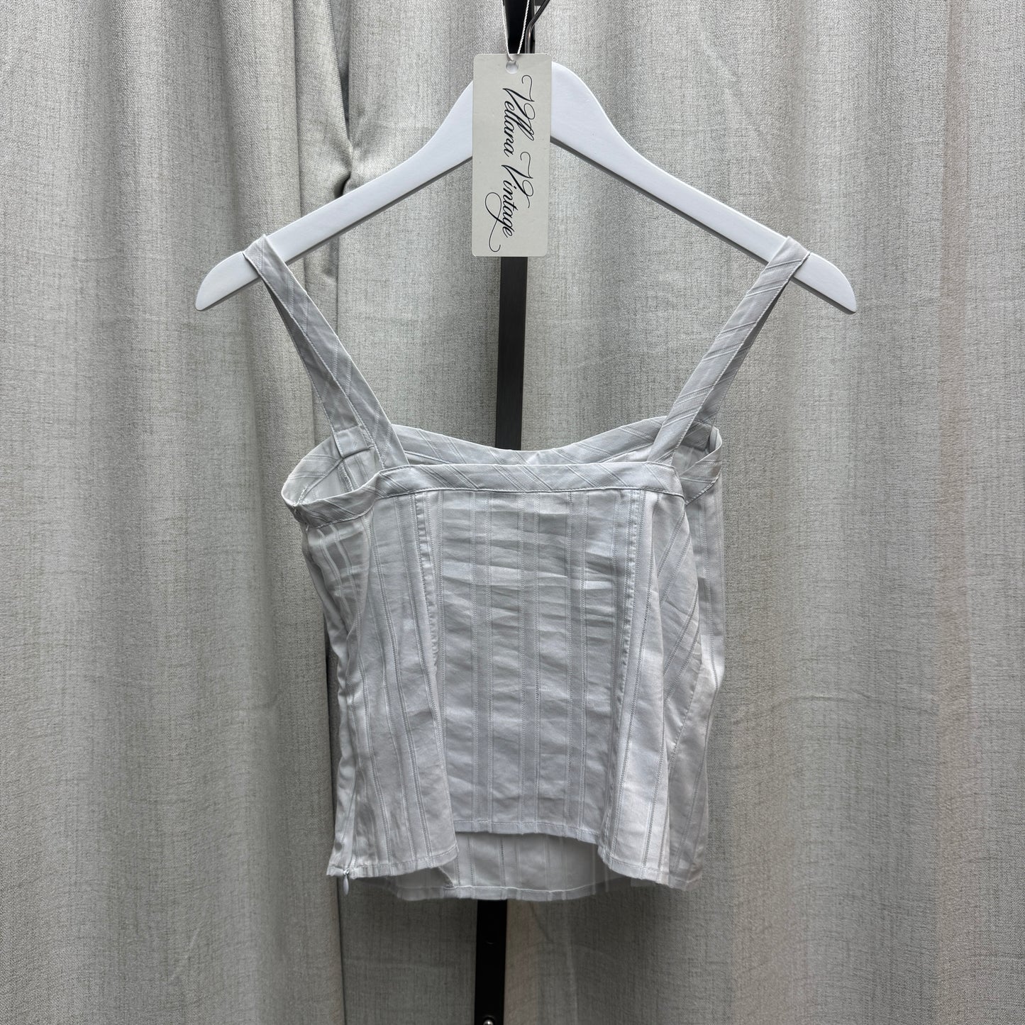 White Pinstripe Tank Top