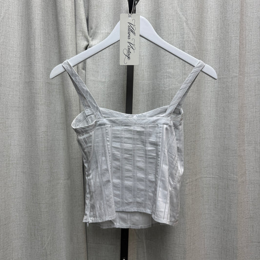 White Pinstripe Tank Top