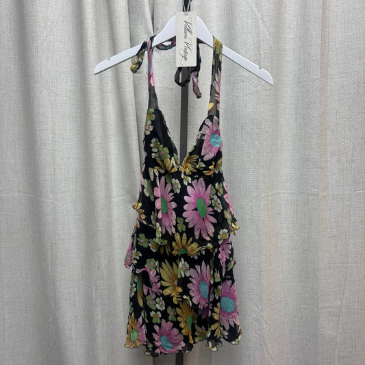 Blugirl by Blumarine Floral Layered Halter Mini Dress