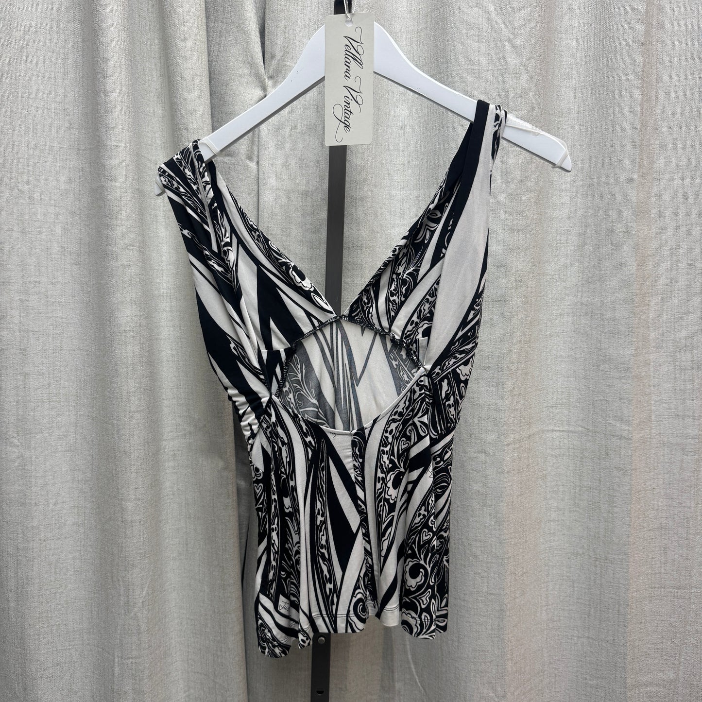 Just Cavalli Abstract Patterned Backless Blouse