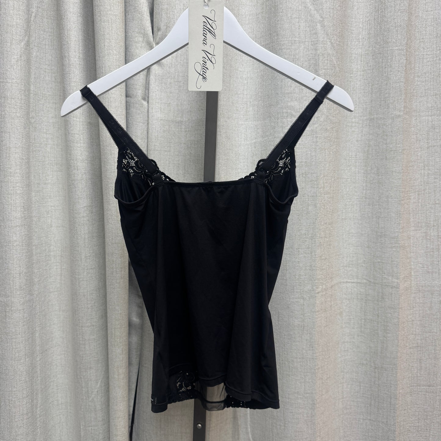 D&G Black Sheer Cutout Lace Lined Cami Top