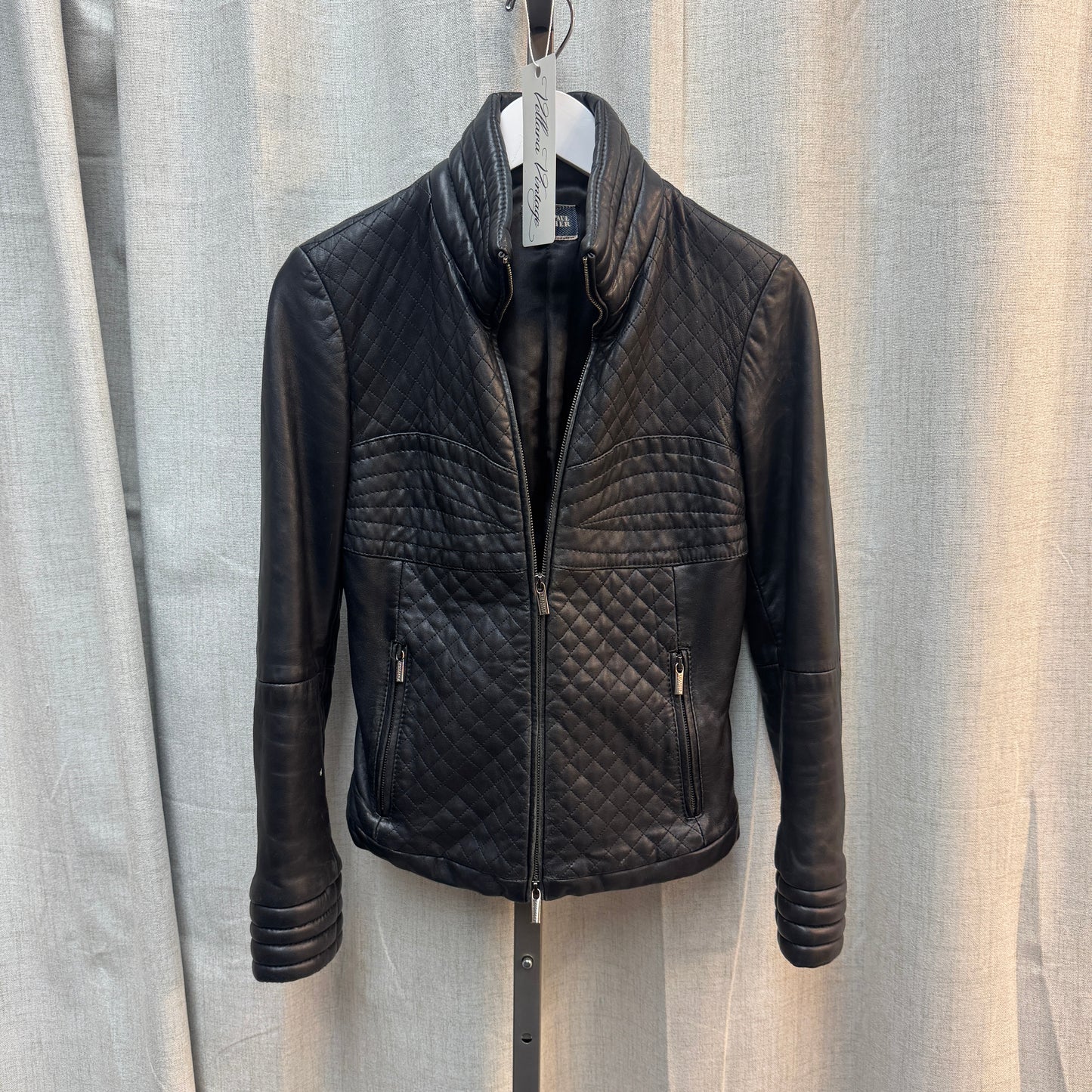 Jean Paul Gaultier Black Leather Lace Up Jacket
