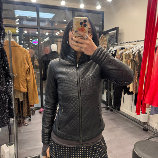 Jean Paul Gaultier Black Leather Lace Up Jacket