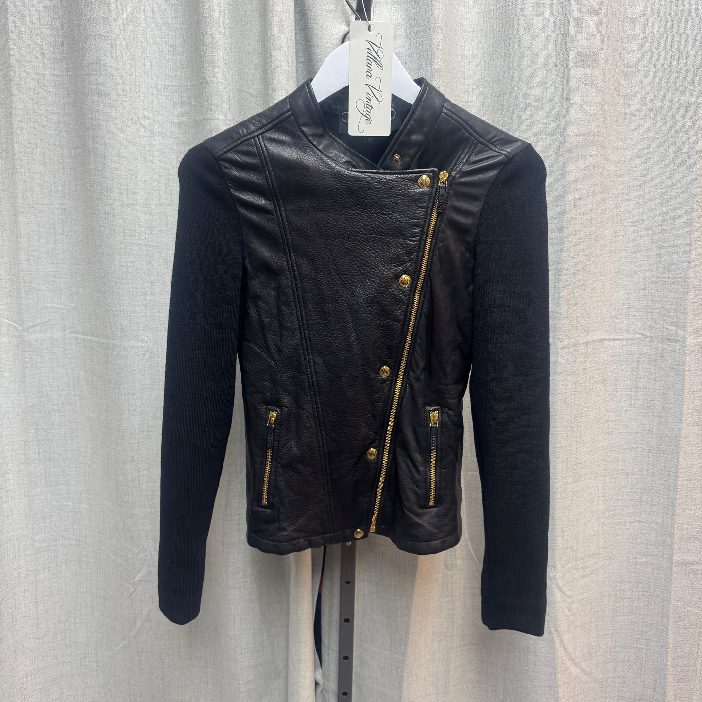 Gucci Black Leather and Wool Jacket