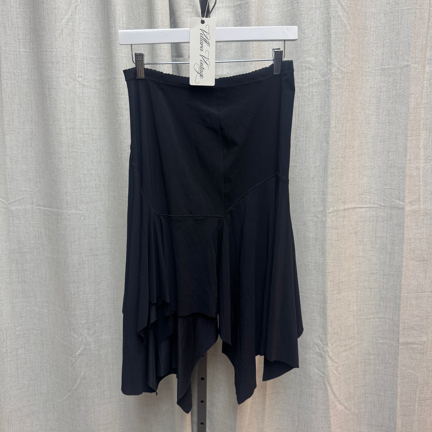 Marithe Francois Girbaud Asymmetrical Black Midi Skirt