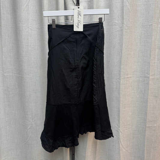 Black Patchwork Tulle and Lace Maxi Skirt