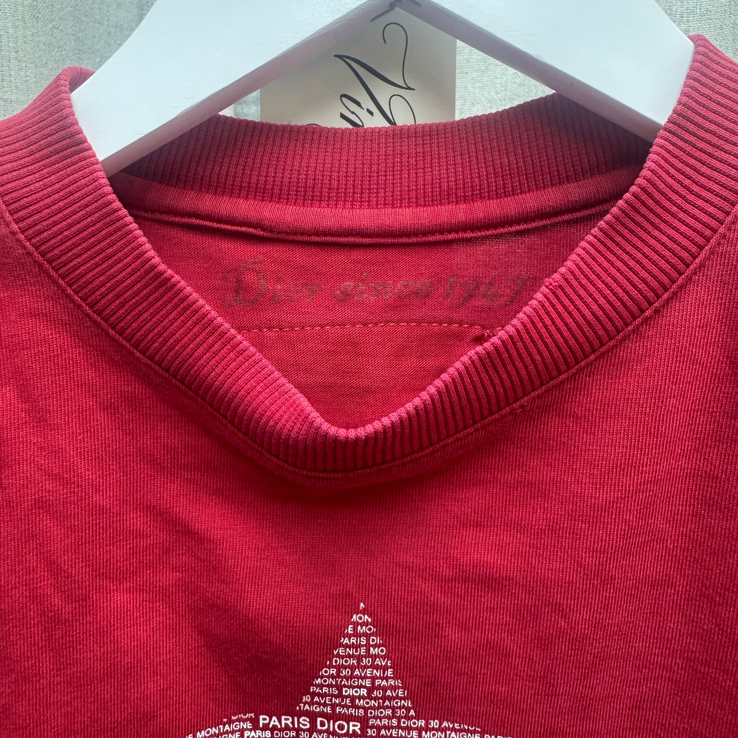 Dior Red Star Logo Cropped T-Shirt
