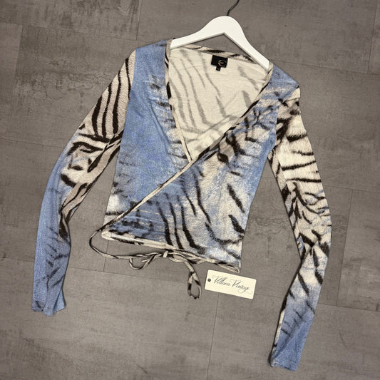Roberto Cavalli Zebra Print Wrap Top