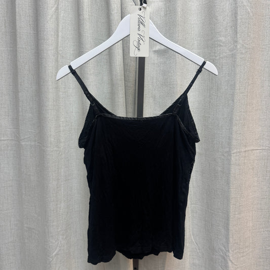 Black Beaded V-Neck Tank Top