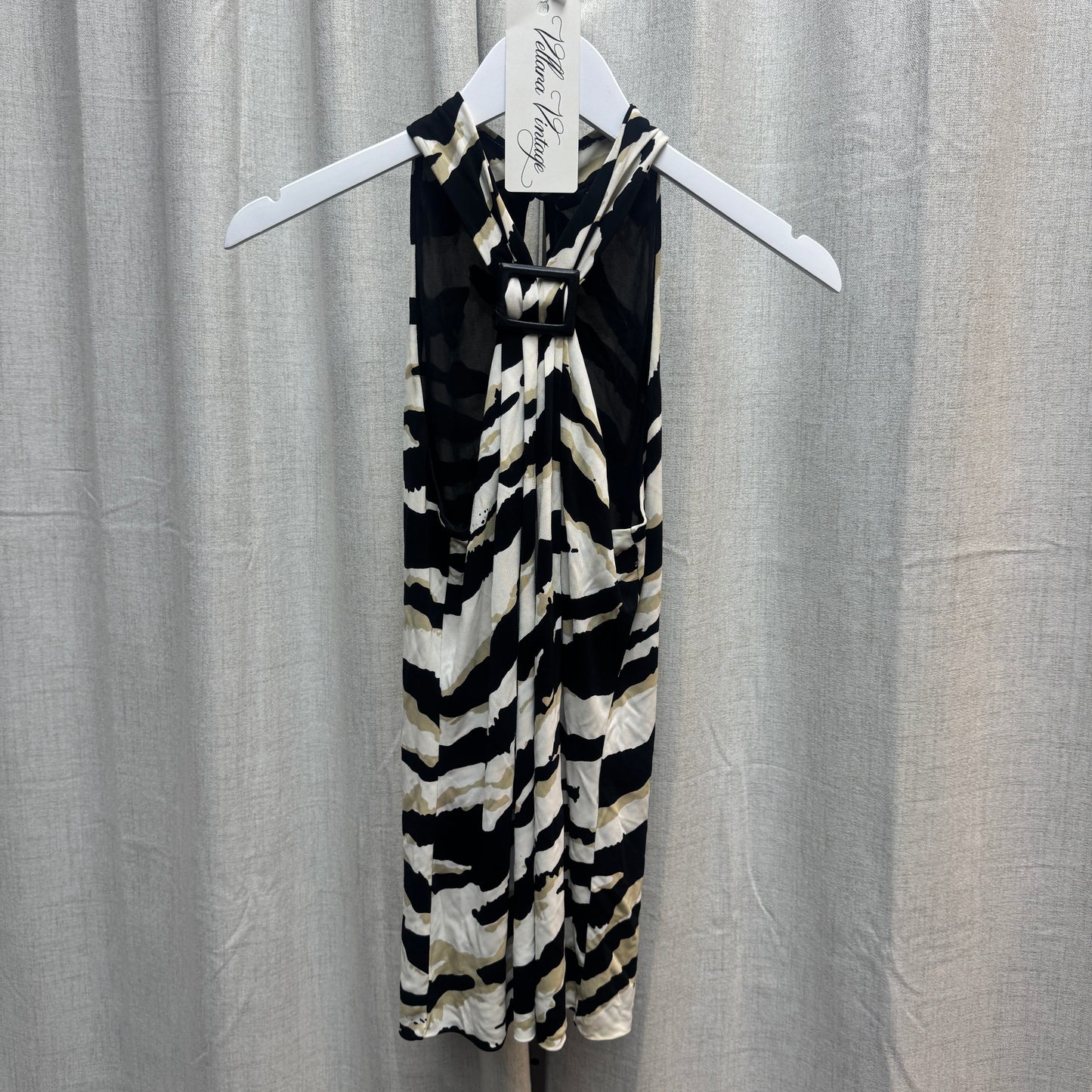 Gucci Zebra Print Buckle Halter Tank Top