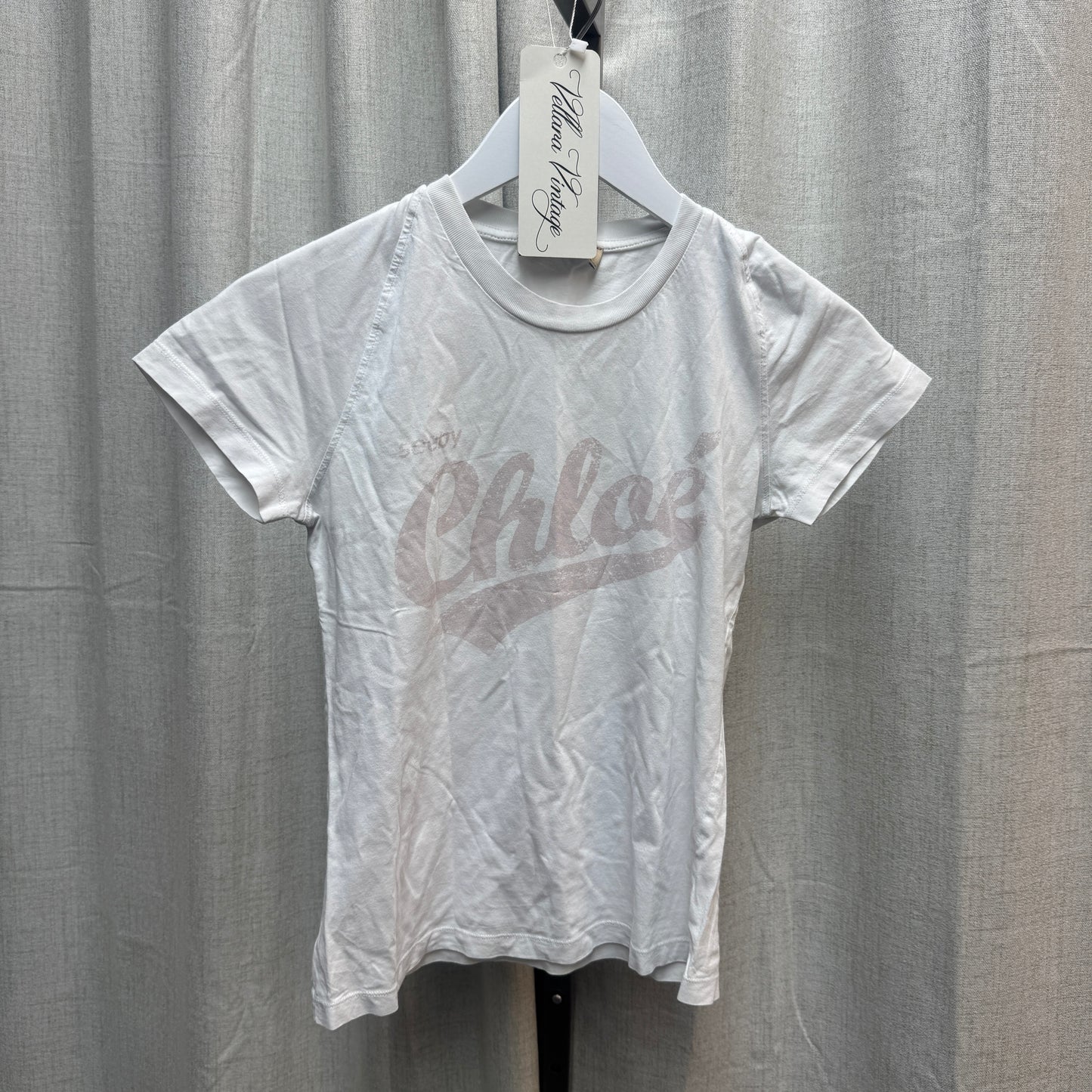 See by Chloé White Cropped Logo Tee