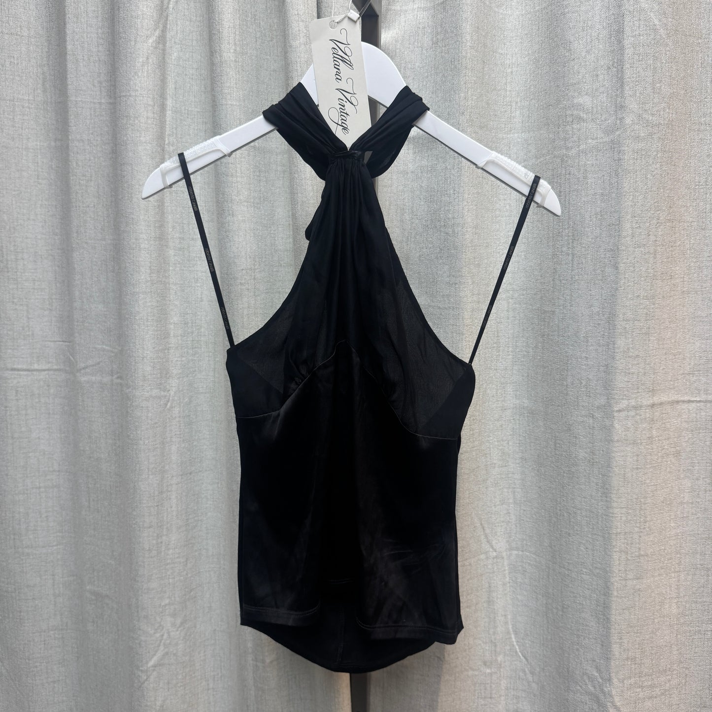 Roberto Cavalli Black Silk Halter Tank Top