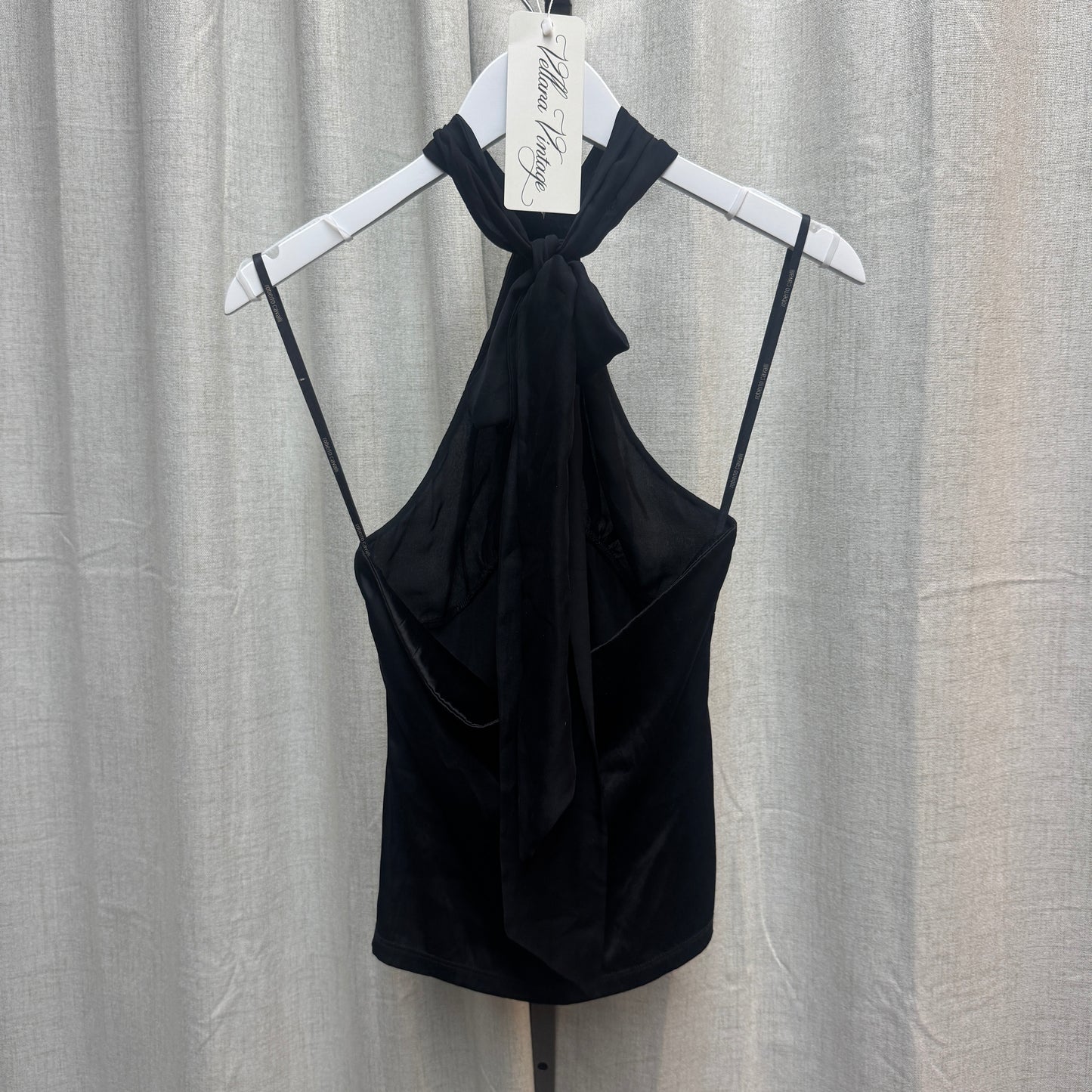 Roberto Cavalli Black Silk Halter Tank Top