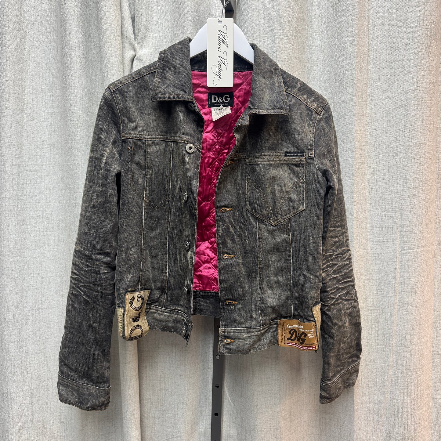 Dolce & Gabbana F/W 2003 Gray Wash Patchwork Denim Jacket