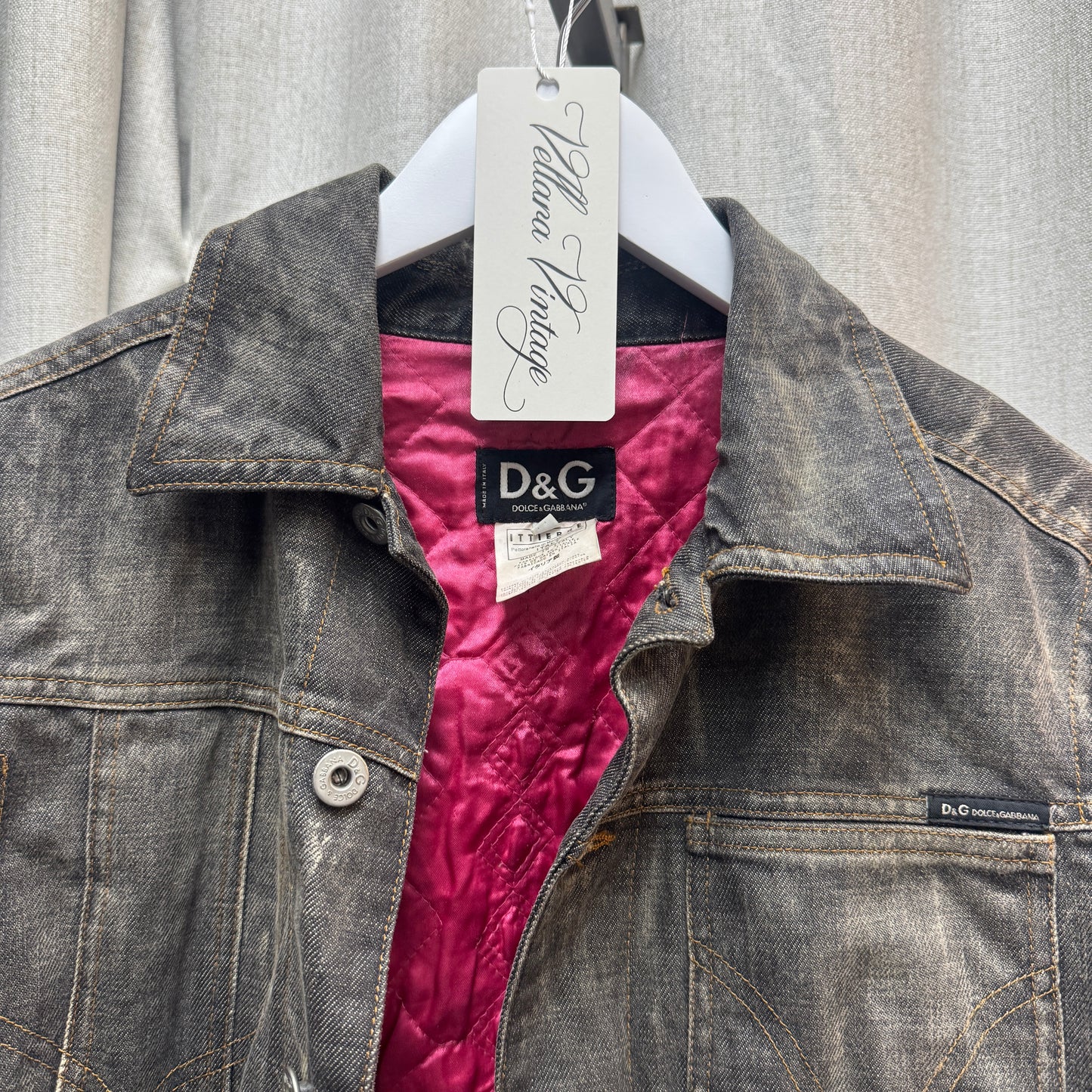 Dolce & Gabbana F/W 2003 Gray Wash Patchwork Denim Jacket