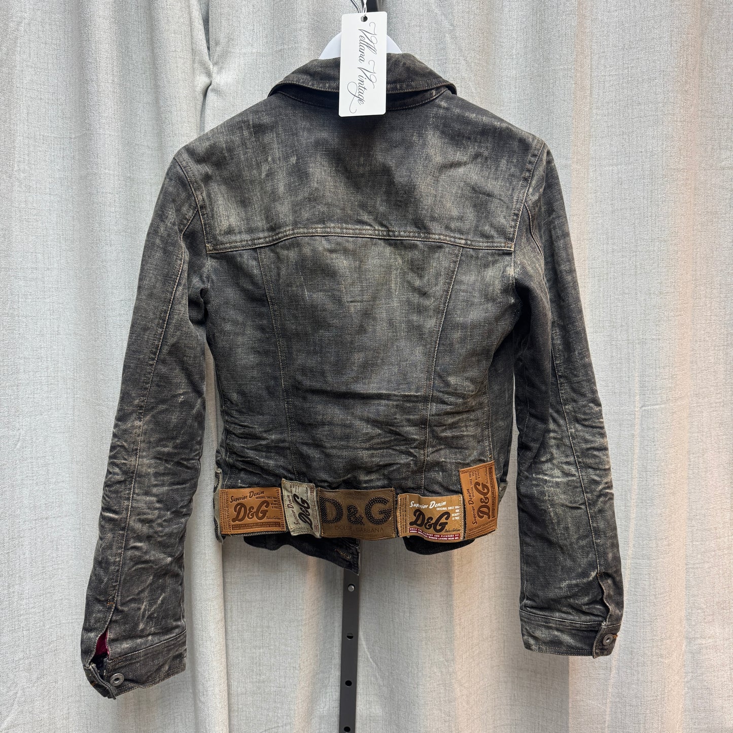 Dolce & Gabbana F/W 2003 Gray Wash Patchwork Denim Jacket