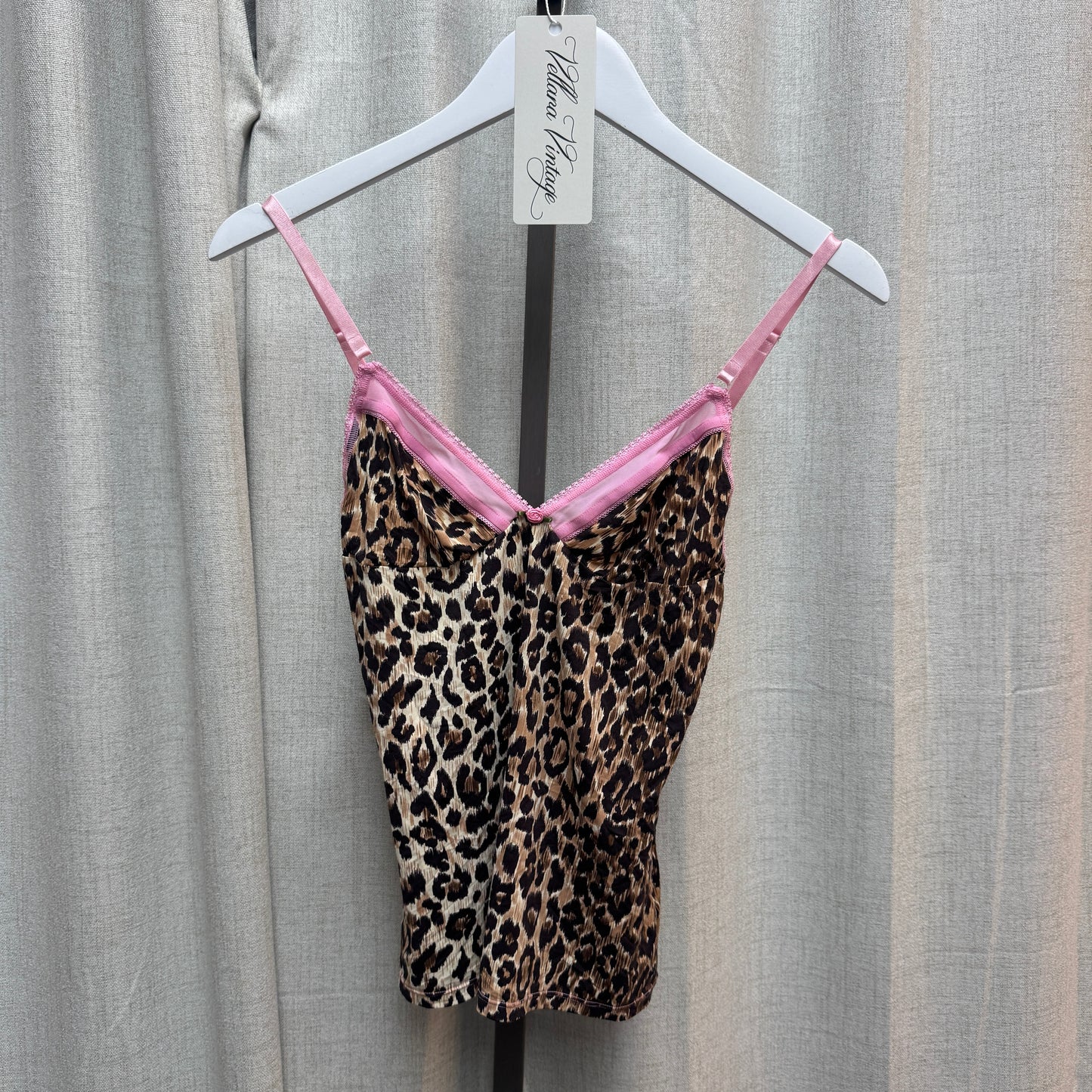 D&G Pink Mesh Lined Cheetah Print Tank Top