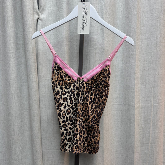 D&G Pink Mesh Lined Cheetah Print Tank Top