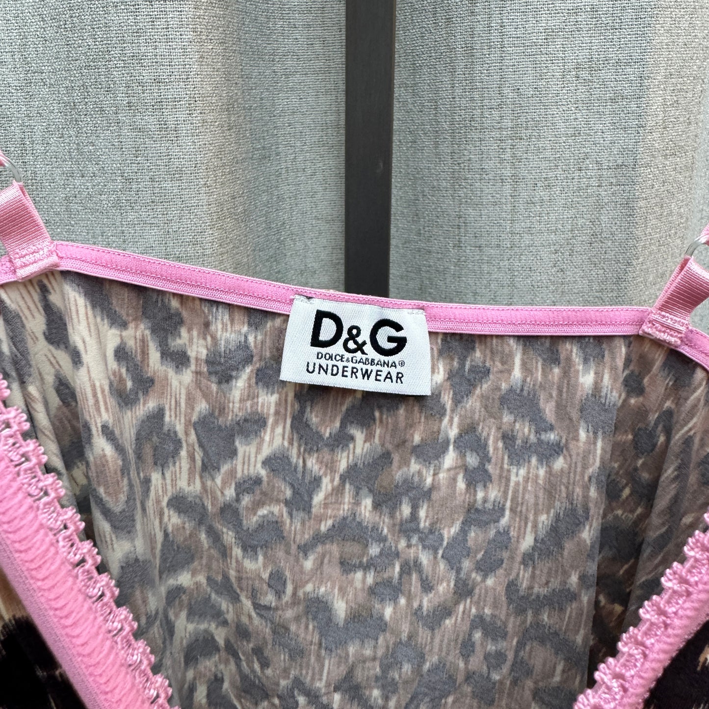 D&G Pink Mesh Lined Cheetah Print Tank Top