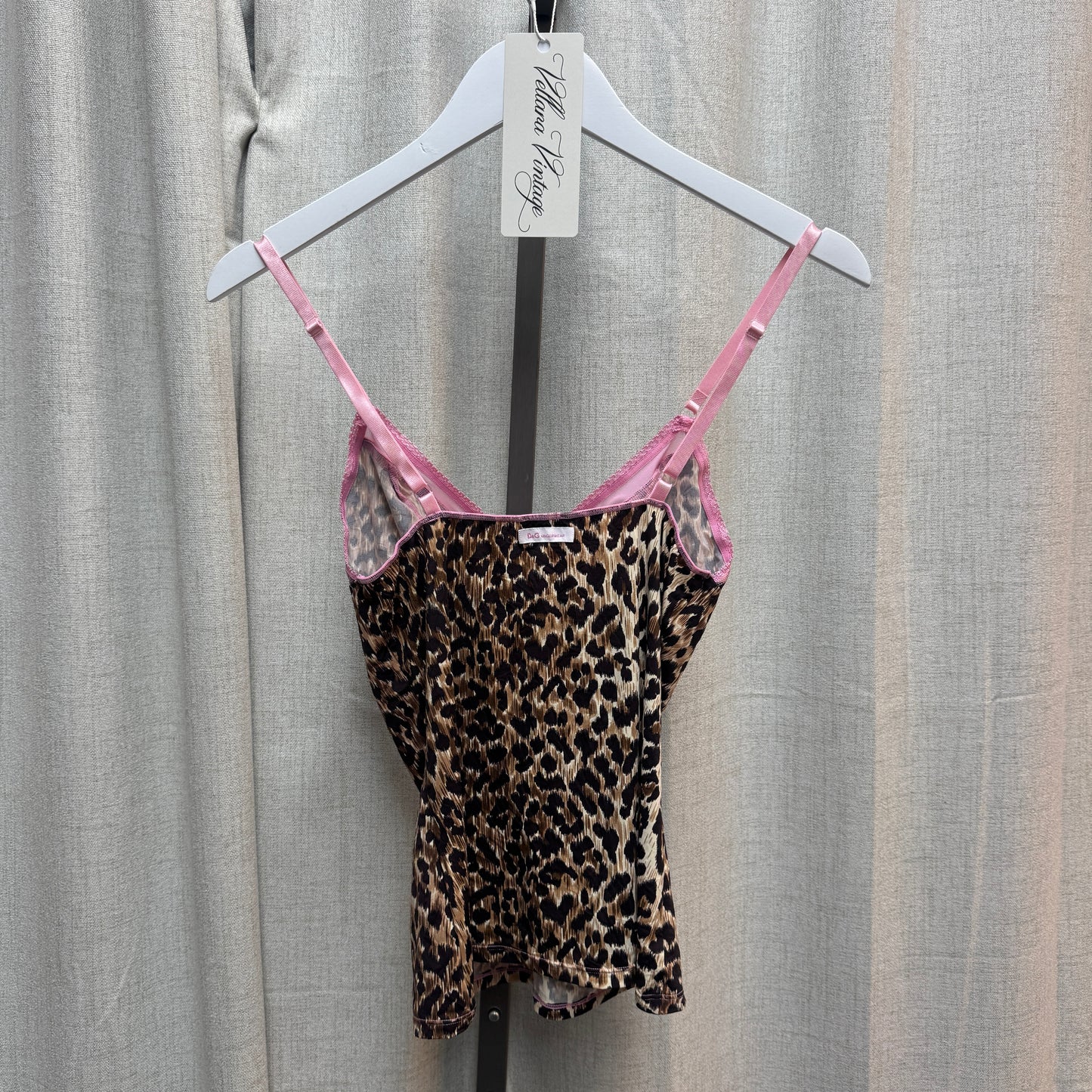 D&G Pink Mesh Lined Cheetah Print Tank Top