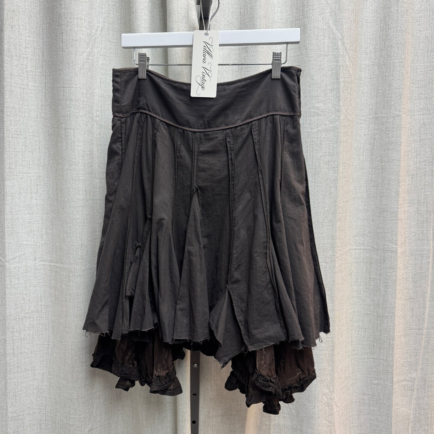Imperial Gray Layered Pleated Midi Skirt