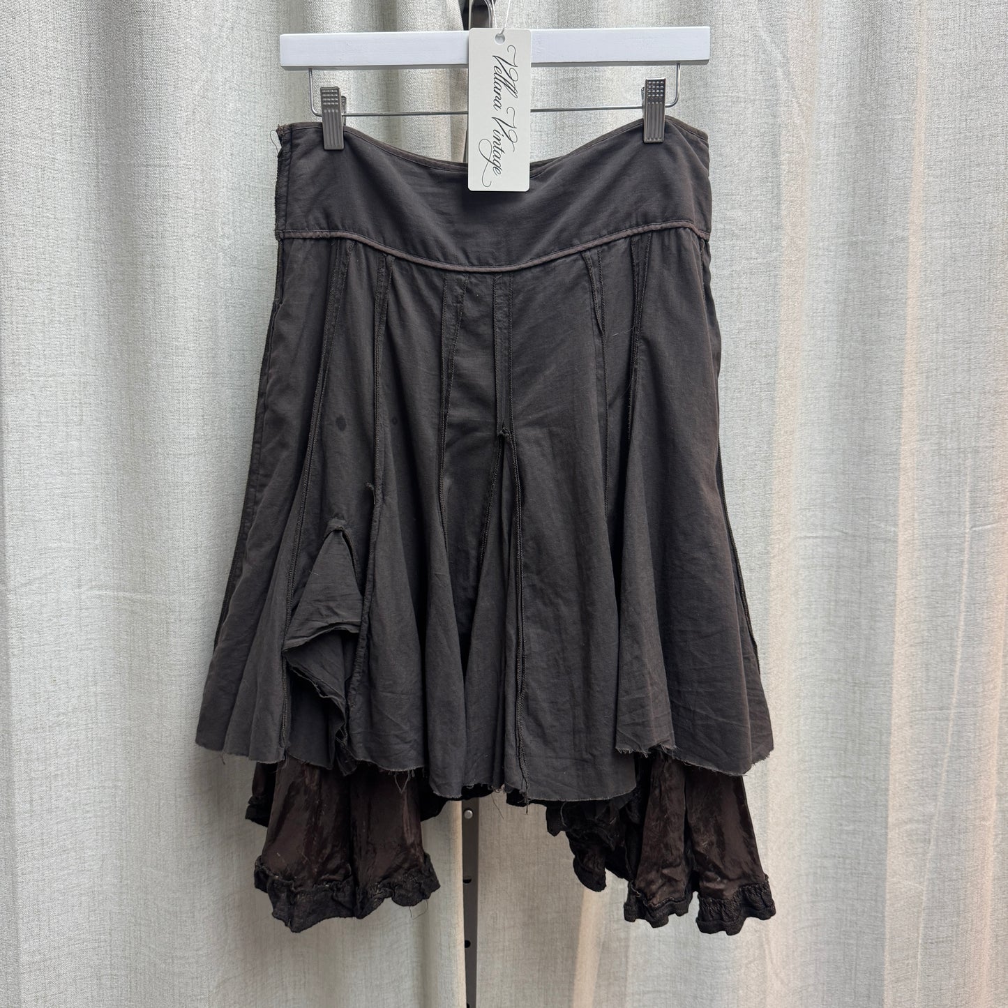 Imperial Gray Layered Pleated Midi Skirt