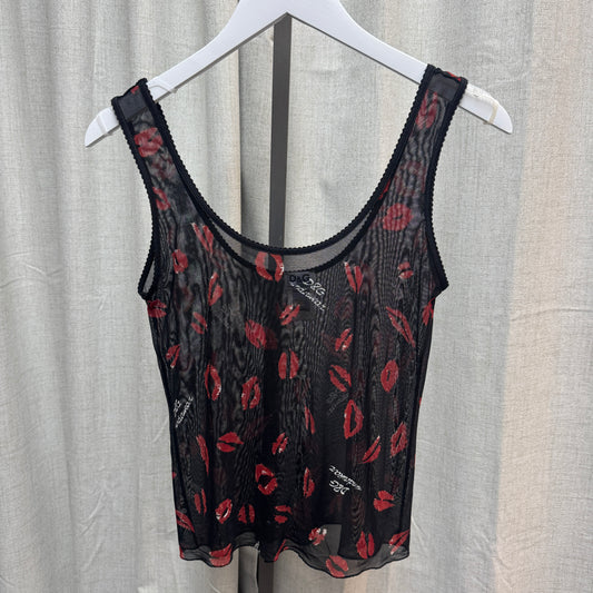 D&G Sheer Lipstick Tank Top