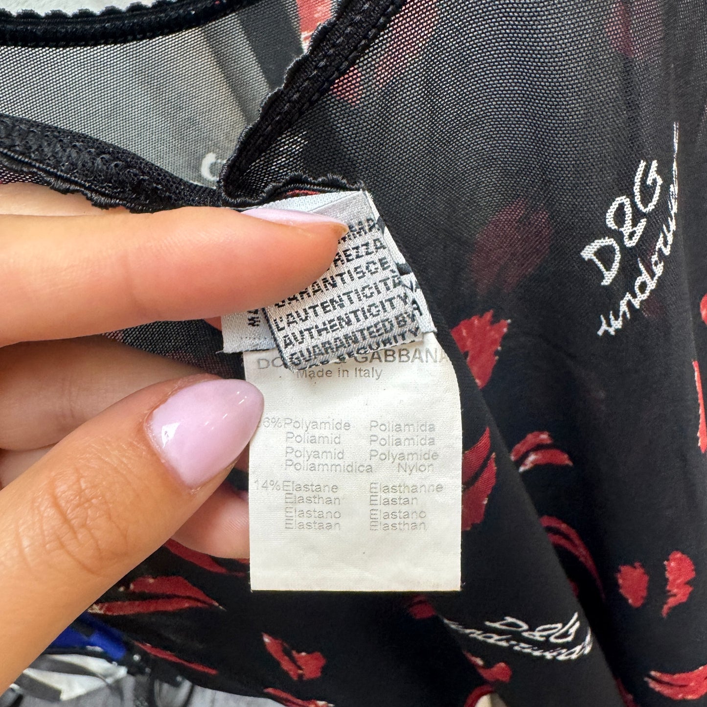 D&G Sheer Lipstick Tank Top