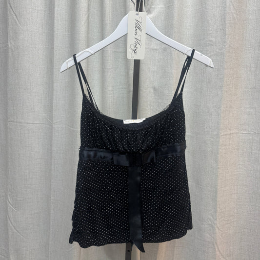 Black Polka Dot Bow Tank Top