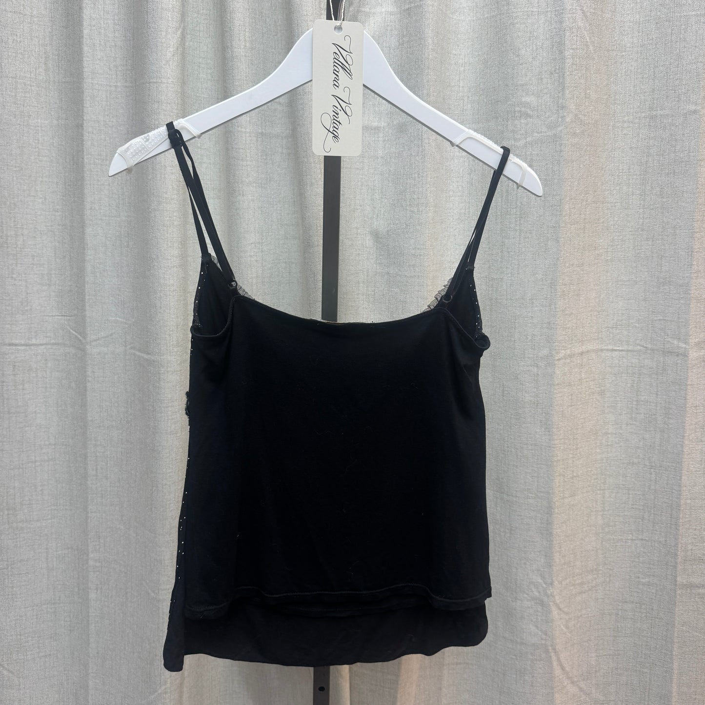 Black Polka Dot Bow Tank Top