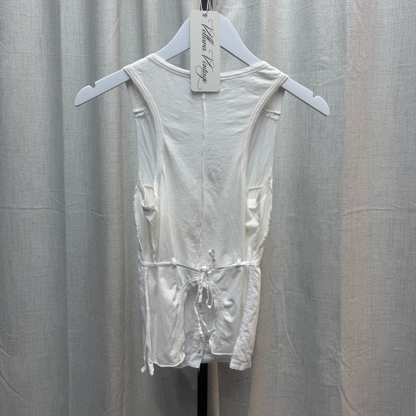 Ikks White Ruffle Tie Tank Top
