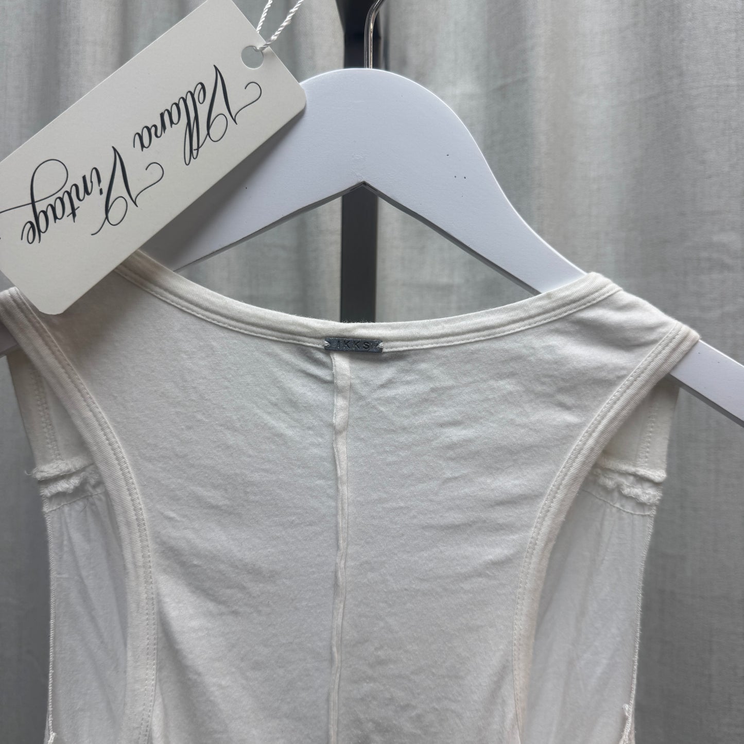 Ikks White Ruffle Tie Tank Top
