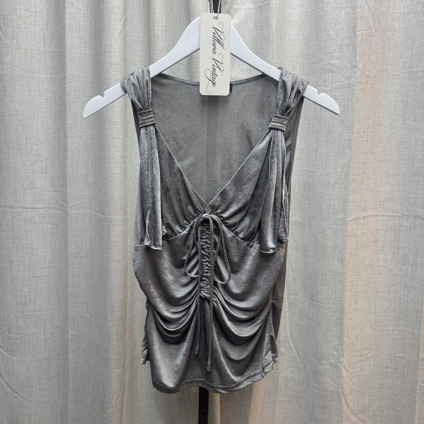 Morgan de Toi Silver Ruched Tank Top