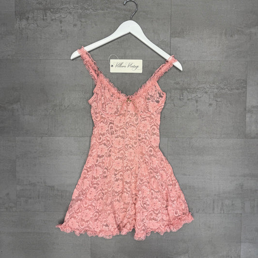 Pink Lacy Babydoll Skater Dress