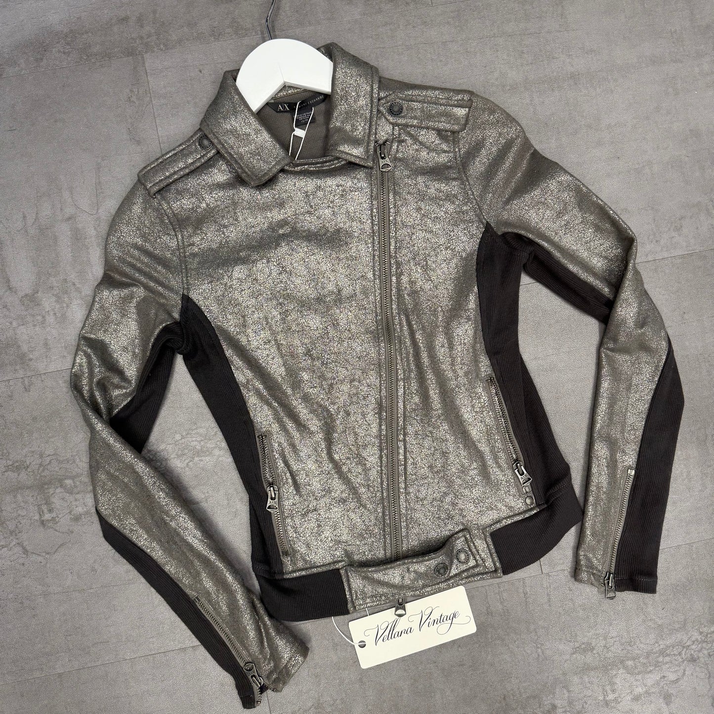 Silver Metallic Asymmetrical Jacket