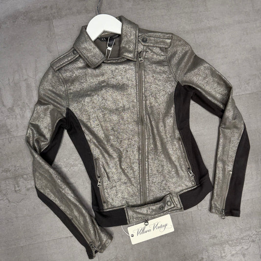 Silver Metallic Asymmetrical Jacket