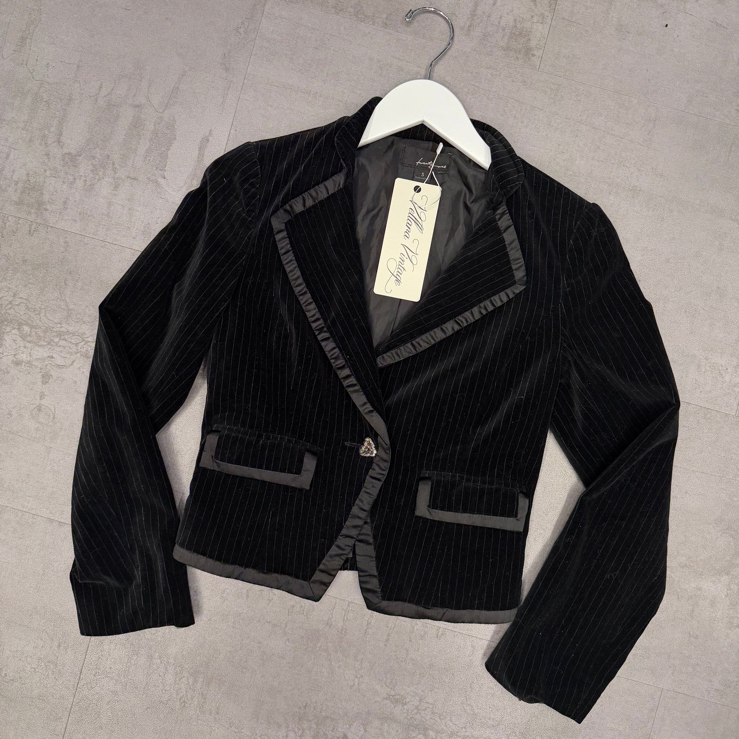 Velvet Pinstripe Blazer Jacket