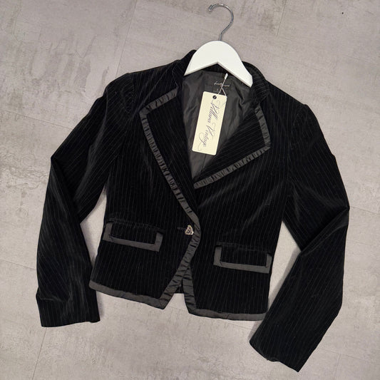 Velvet Pinstripe Blazer Jacket