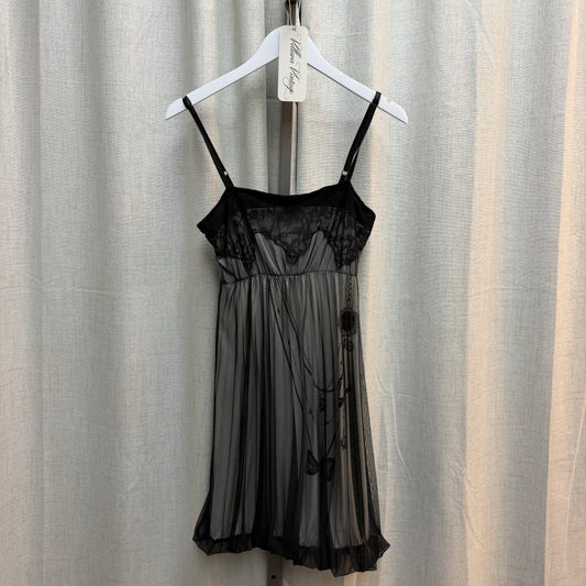 Black Mesh and Lace Midi Dress