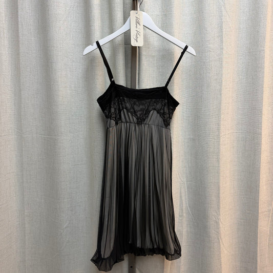 Black Mesh and Lace Midi Dress