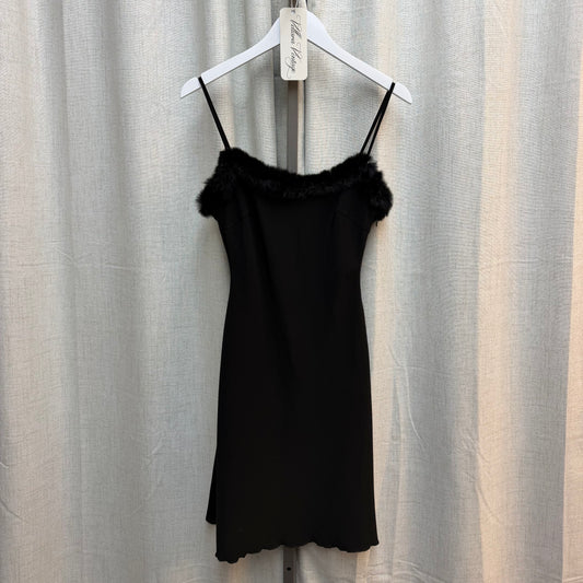 Moschino Jeans Rabbit Fur Neckline Mini Dress