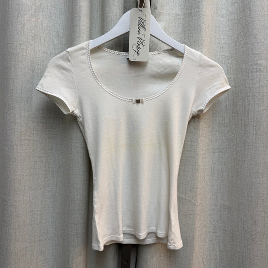 Dolce & Gabbana White Waffle Knit T-Shirt