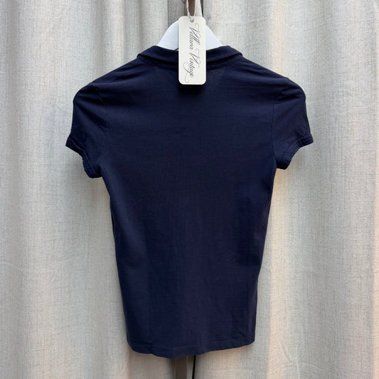 Navy Blue Nautical Sailor Polo Top