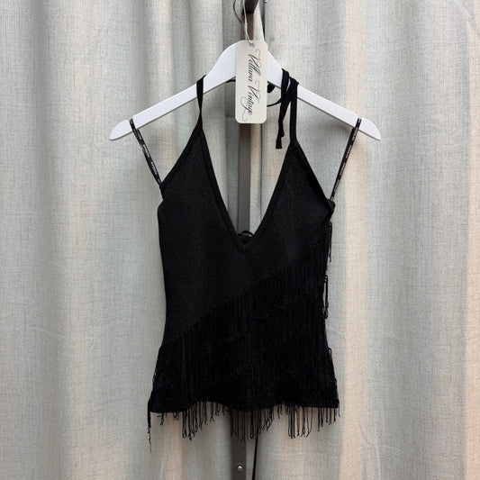 Black Morgan de Toi Fringe Halter Top