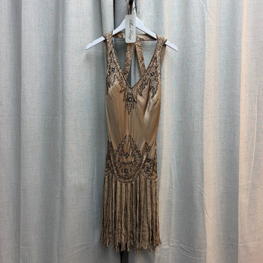 Versace Jeans Couture Beige Beaded Midi Dress