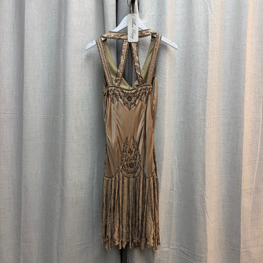 Versace Jeans Couture Beige Beaded Midi Dress