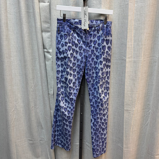 1990s Deadstock Moschino Blue Heart Leopard Print Pants