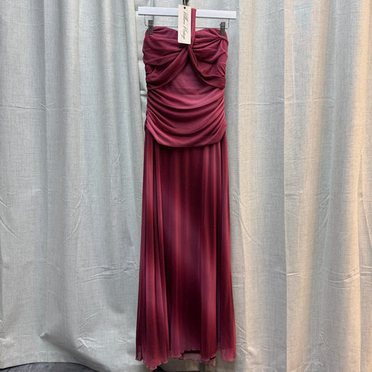 Pink Shimmery Ruched Bodice Maxi Dress