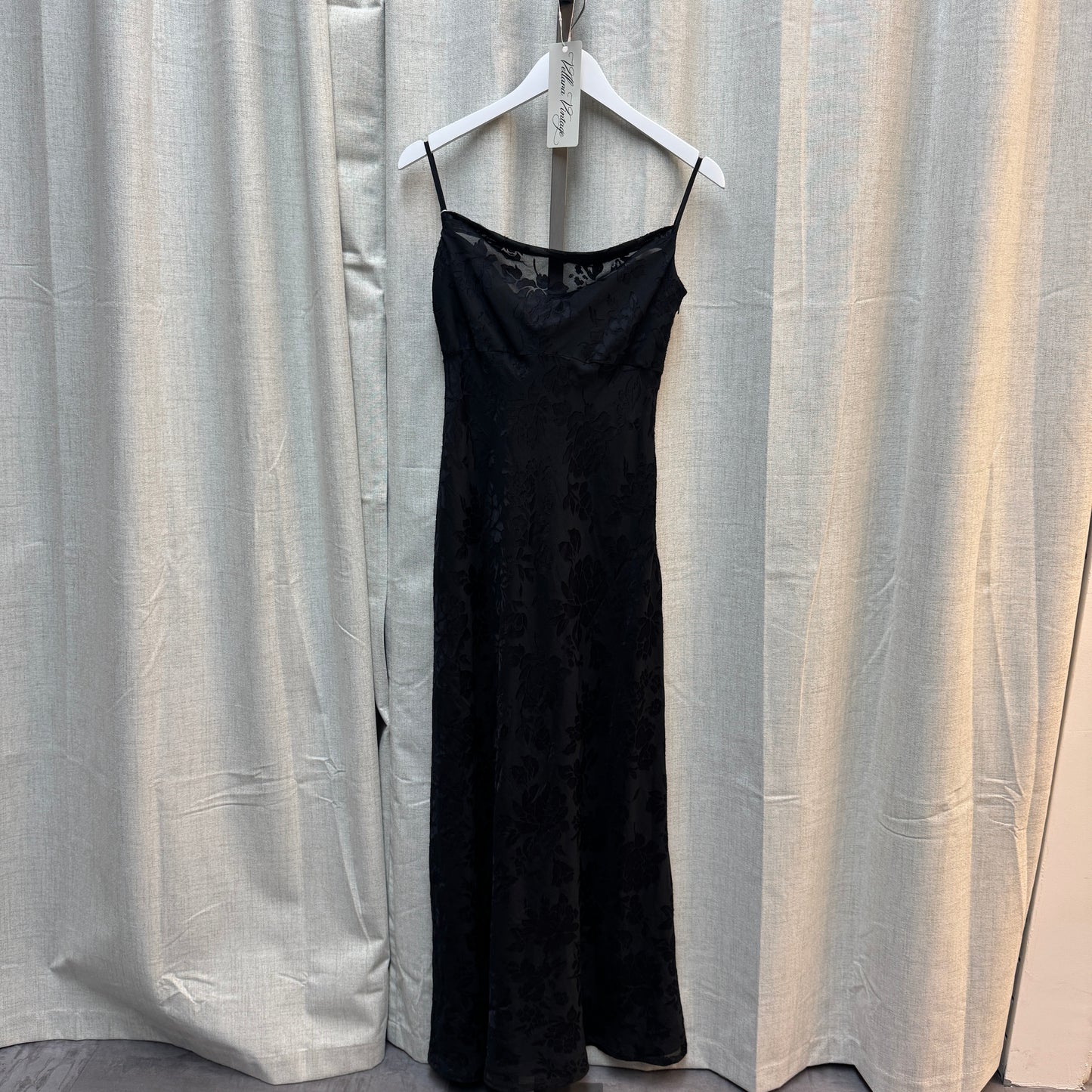 Black Floral Mesh Maxi Dress